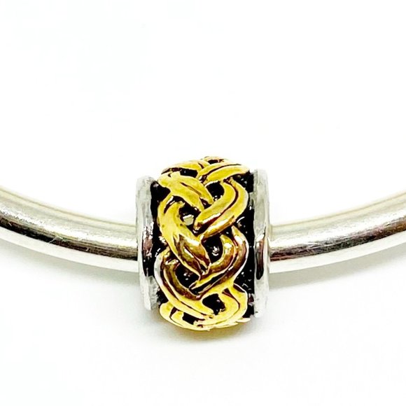 FREE S/H  Pugster Celtic Braid Design Gold Silver Bracelet Charm  - Fits Pandora - Picture 2 of 3